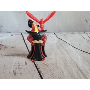 Vtg Disney Jafar w/ Spinning Iago Aladdin Toy Collectible Figurine Villain Evil